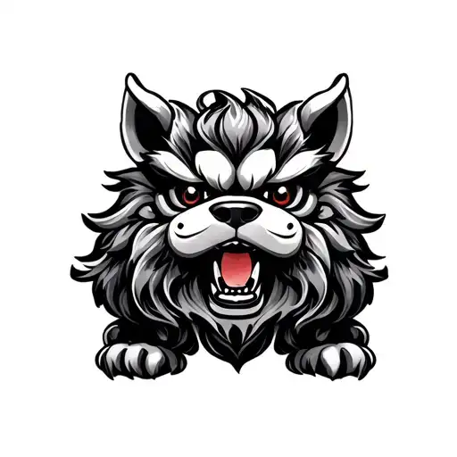 Japanese Foo Dog tattoo design idea