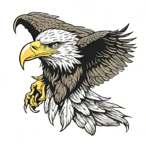 bald eagle head tattoo design idea