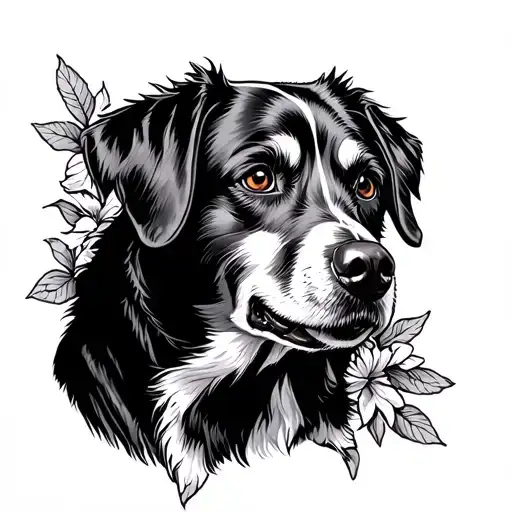 Memorial Dog tattoo design idea