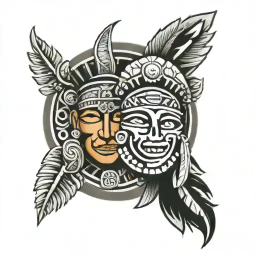 aztec and taíno  tattoo design idea
