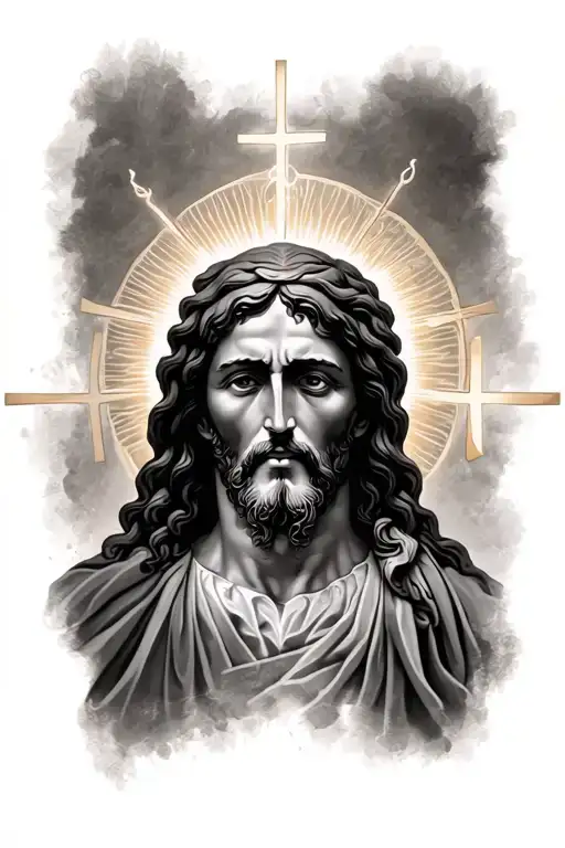 religious forearm  sleeve with no Jesus or crosses tattoo design idea