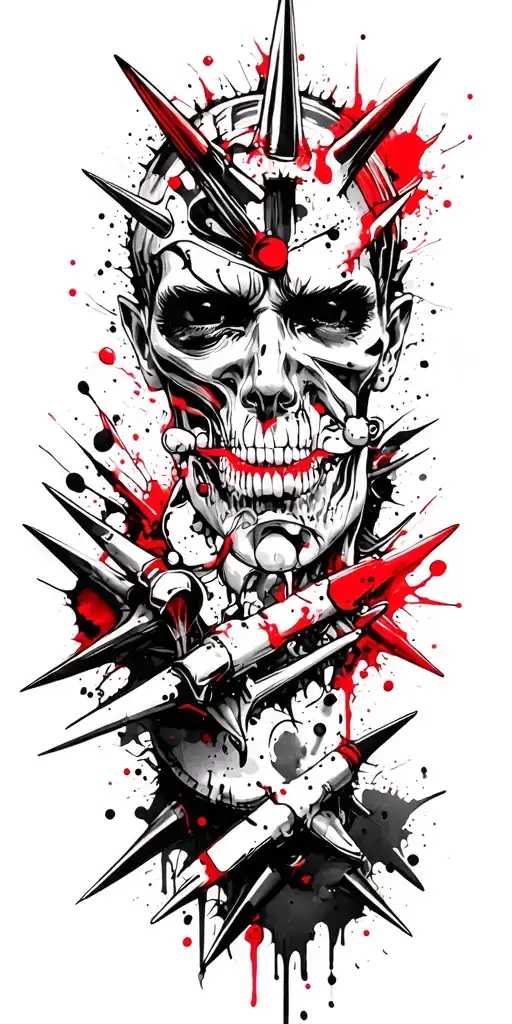 spikes you would see on a metal music tattoo design idea