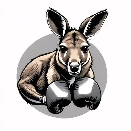boxing kangaroo tattoo design idea