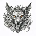 half wolf face half dragon face tattoo tattoo design idea