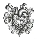 heart with 30.08.2k tattoo design idea