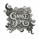 Smoke and Depot ambigram tattoo design idea