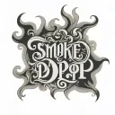 Smoke and Depot ambigram tattoo design idea