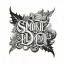 Smoke and Depot ambigram tattoo design idea