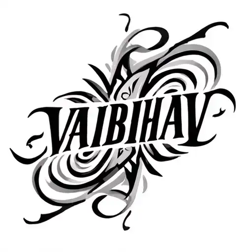 VAIBHAV anagram name tribal design forearm tattoo tattoo design idea