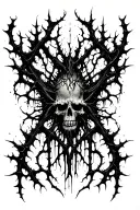 Raw Blackwork Chaotic Bold Strokes Flow Brutalist Dark Abstract Lettering Thorns Expressive Anatomical Horror tattoo design idea