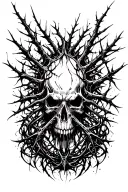 Raw Blackwork Chaotic Bold Strokes Flow Brutalist Dark Abstract Lettering Thorns Expressive Anatomical Horror tattoo design idea