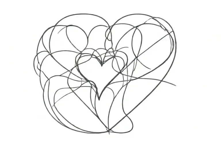 hunter Kaylee Kaden Hannah in the shape of a heart  tattoo design idea