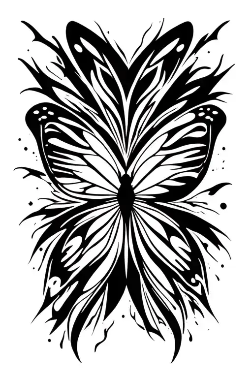 butterfly effect and freedom tattoo design idea