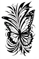 butterfly effect and freedom tattoo design idea