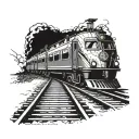 bdsm triskelion with train tracks on top half tattoo design idea