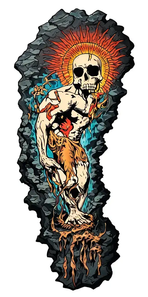 allegory of the cave painting tattoo design idea