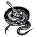 cobra with frying pan tattoo design idea