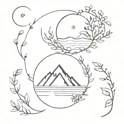 winter solstice and spring equinox  tattoo design idea