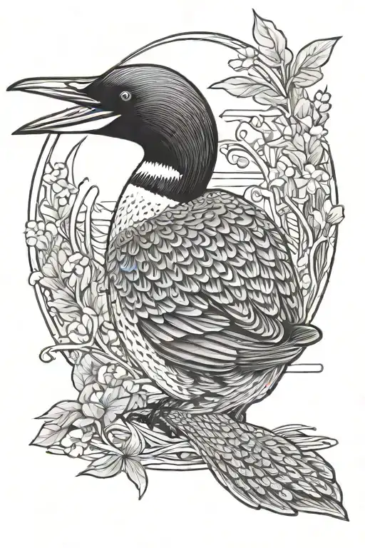 loon bird tattoo design idea