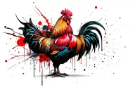 Rooster holding tattoo design idea