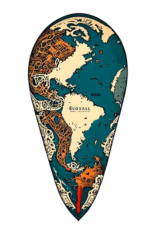 Old World Map tattoo design idea