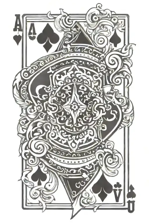 blackjack cards tattoo design idea