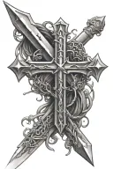 claymore sword with cross gothic inspired tattoo tattoo design idea