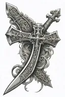 claymore sword with cross gothic inspired tattoo tattoo design idea