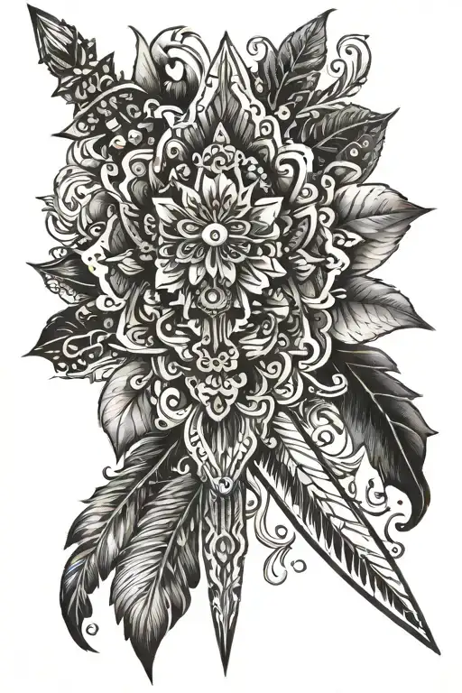 Indian spear tattoo design idea