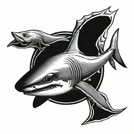 hammer head shark tattoo design idea
