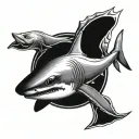 hammer head shark tattoo design idea