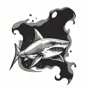 hammer head shark tattoo design idea