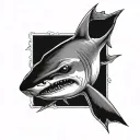 hammer head shark tattoo design idea