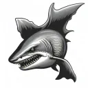 hammer head shark tattoo design idea