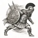 Roman centurion approaching battle arena tattoo design idea