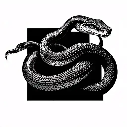 snake wrapping around lower arm sleeve tattoo design idea