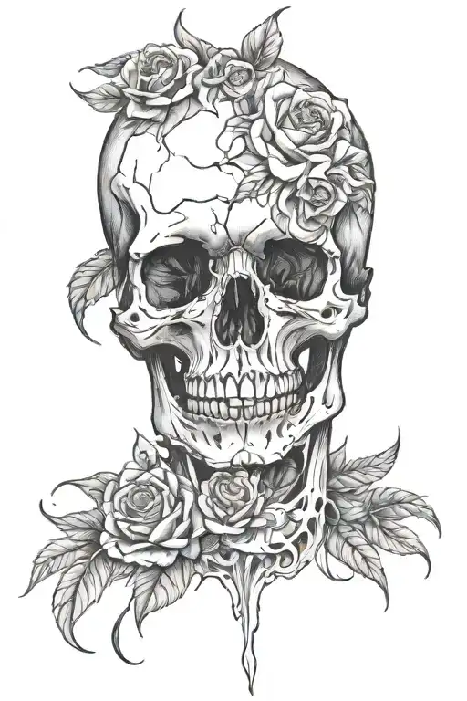 dead and half alive tattoo design idea