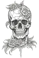 dead and half alive tattoo design idea