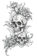 dead and half alive tattoo design idea