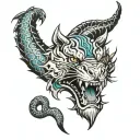 dragon, tiger head tattoo design idea