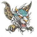 dragon, tiger head tattoo design idea