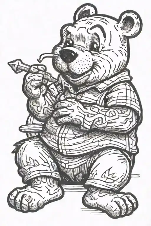 tattoo the Vinnie pooh sitting tattoo design idea
