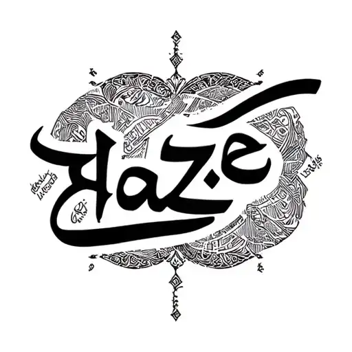 "Haze" "Haze" arabic calligraphy tattoo design idea