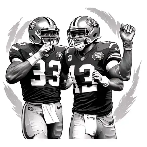 49ers football players celebrating a victory  in candlestick park tattoo design idea