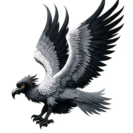 faravahar and simurgh tattoo design idea