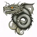 Ouroboros dragon circle with a surprise twist tattoo design idea
