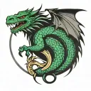 Ouroboros dragon circle with a surprise twist tattoo design idea