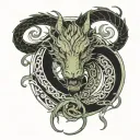 Ouroboros dragon circle with a surprise twist tattoo design idea