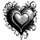 Heart Initials tattoo design idea