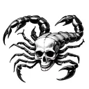 skull and scorpion tattoo design idea